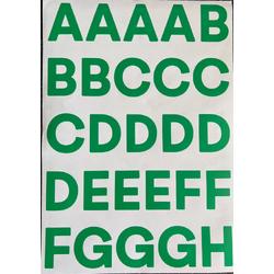 plakletters groen | alfabet stickers | met cijfers | hoogte 4 cm